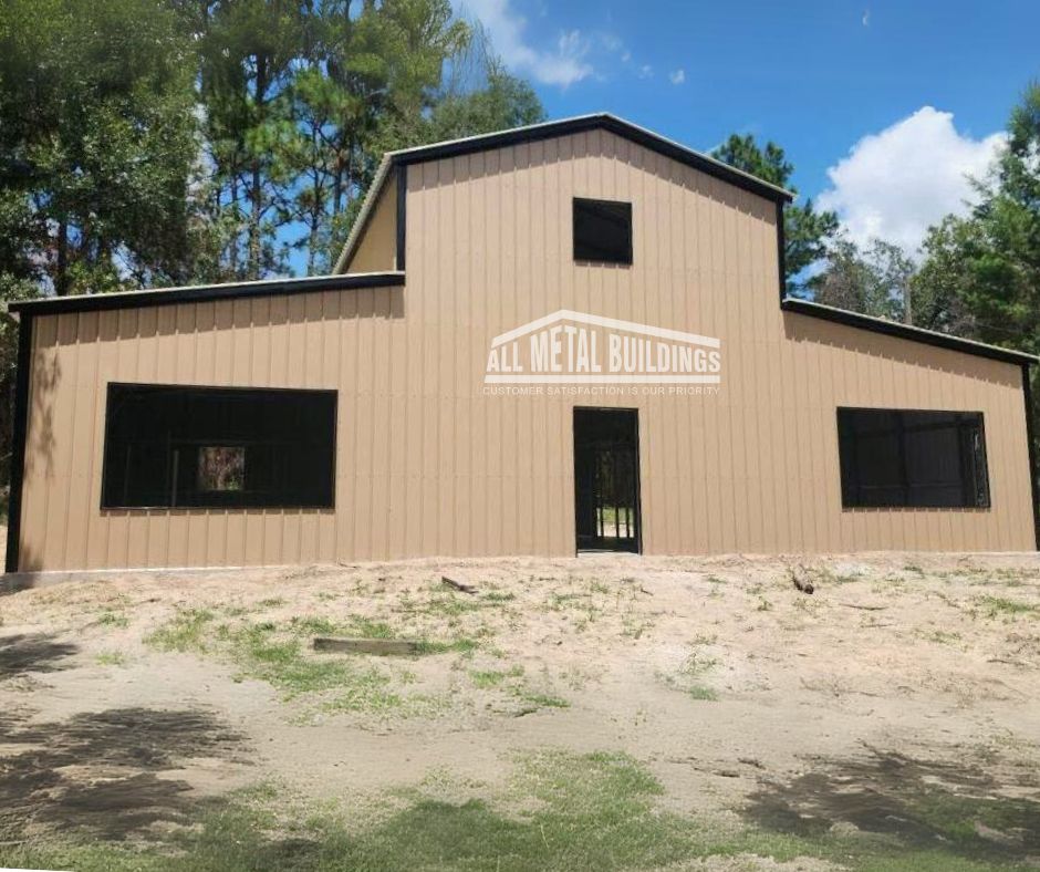 Barn-Style with Drop-Down Lean-Tos | All Metal Buildings GA